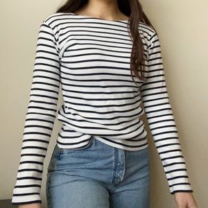Petit Bateau Navy Blue Striped Shirt